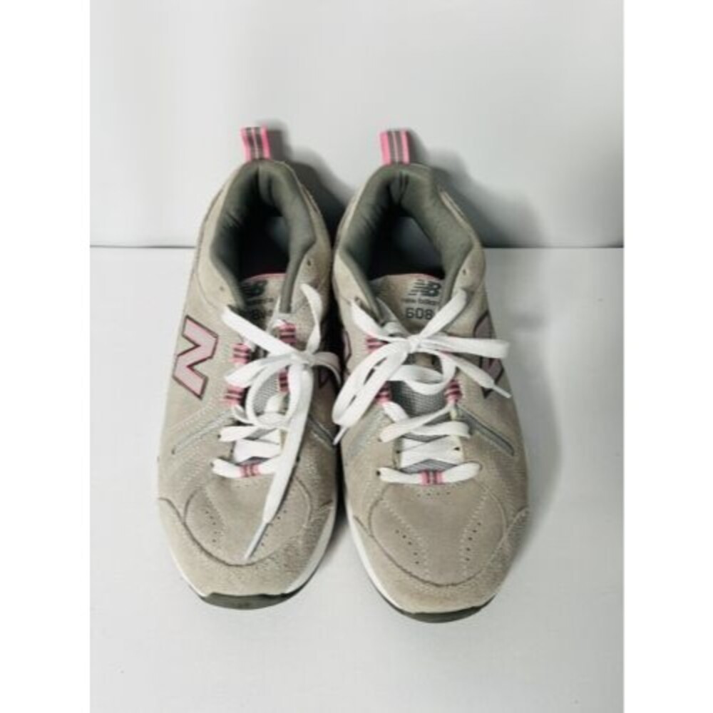 New Balance 608 v4 Gray & Pink Suede Women’s Chunky Athletic Shoes Size 9